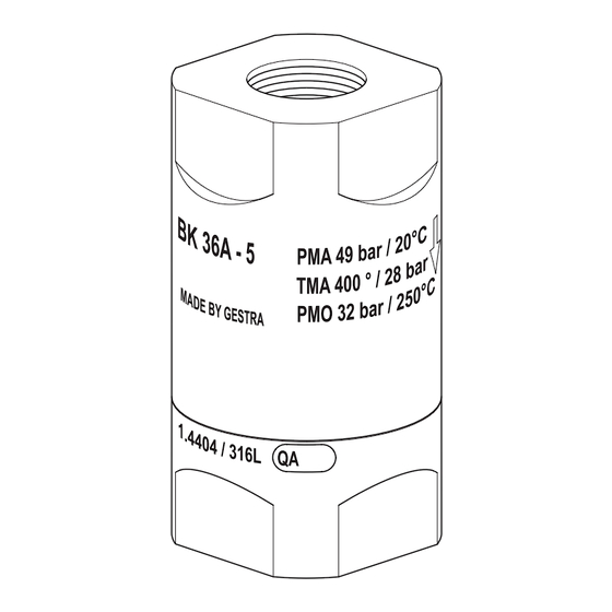 GESTRA BK 36A-5 Installation Instructions Manual