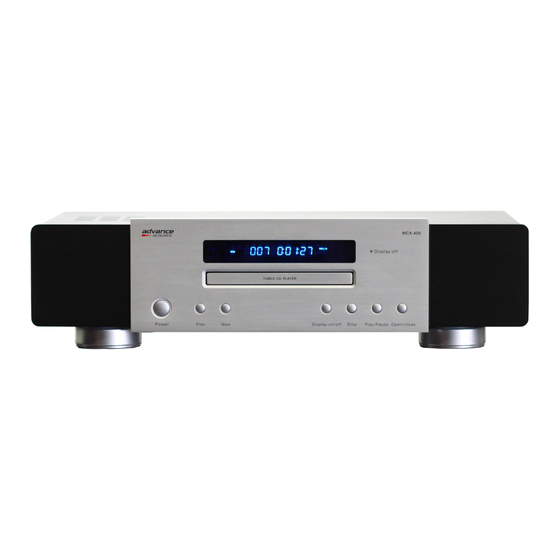 Advance acoustic MCX-400 Quick Start Manual