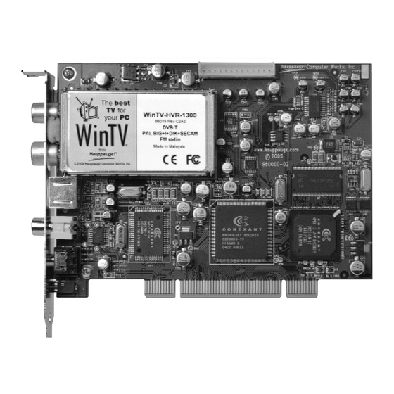 Hauppauge WINTV-HVR-1100/1300 QI Quick Installation Manual