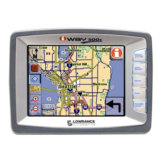 Lowrance  iWAY 500C Operation Instructions Manual