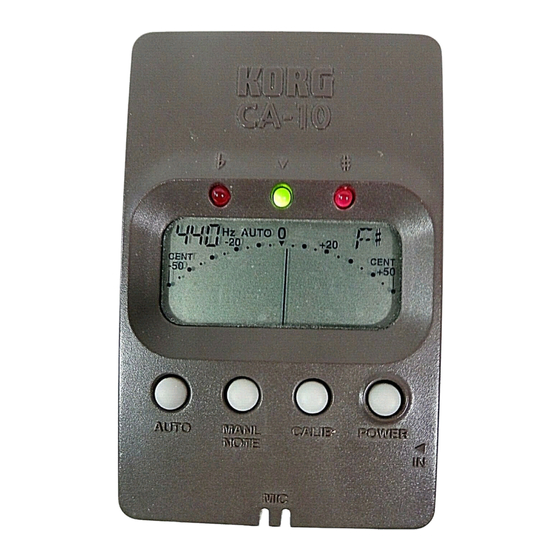 Korg CA-10 Owner's Manual