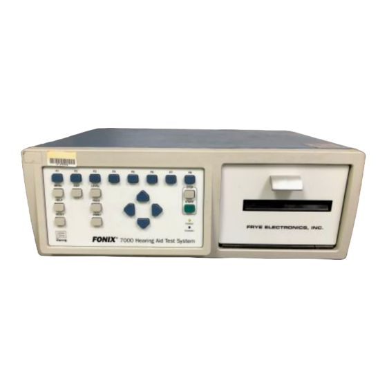 Frye FONIX 7000 Maintenance Manual