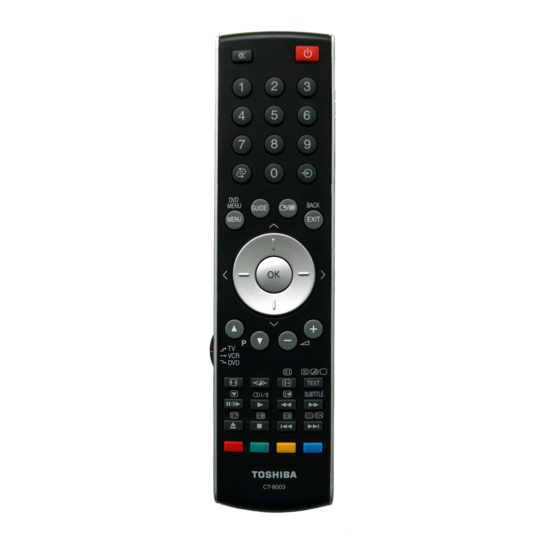 Toshiba Freeview 17WLT56 Re-Tuning Manual