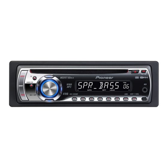 Pioneer DEH-3900MP Installation Manual