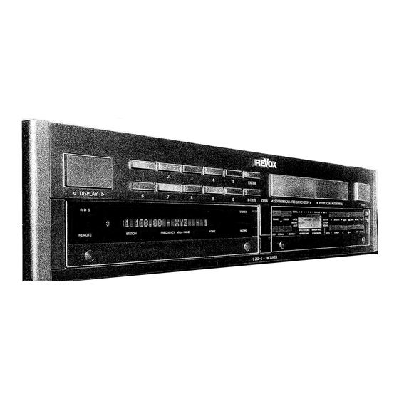 Revox B 260 Operating Instructions Manual