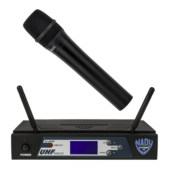 Nady Systems U-800 Owner's Manual