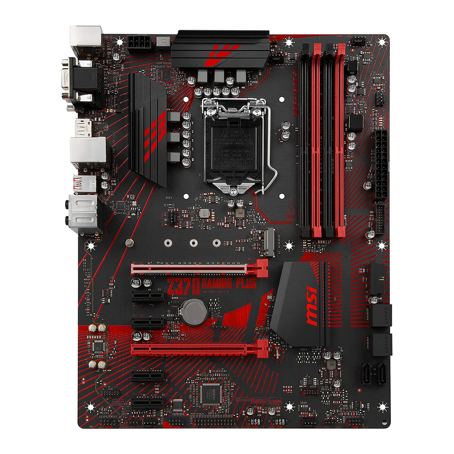 MSI Z370 GAMING PRO CARBON Quick Start Manual