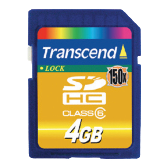 Transcend SDHC Class 6 Brochure & Specs