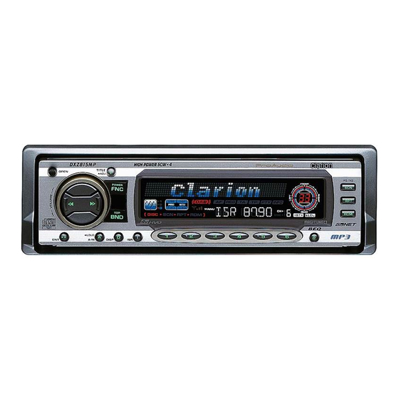 Clarion DXZ815MP Owner's Manual