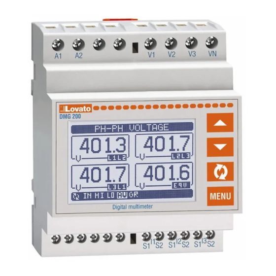 LOVATO ELECTRIC DMG210 Modular Multimeter Manuals