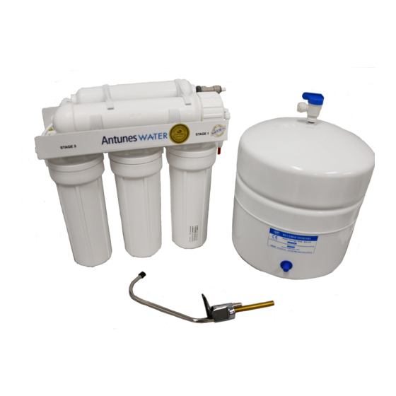 Antunes WATER WRO-50-R Osmosis System Manuals