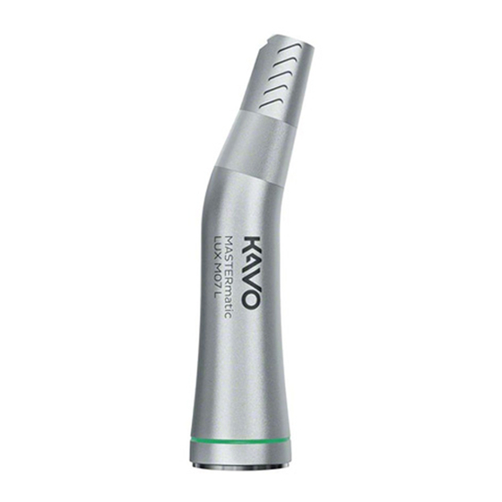 KaVo MASTERmatic LUX M07 L Instructions For Use Manual