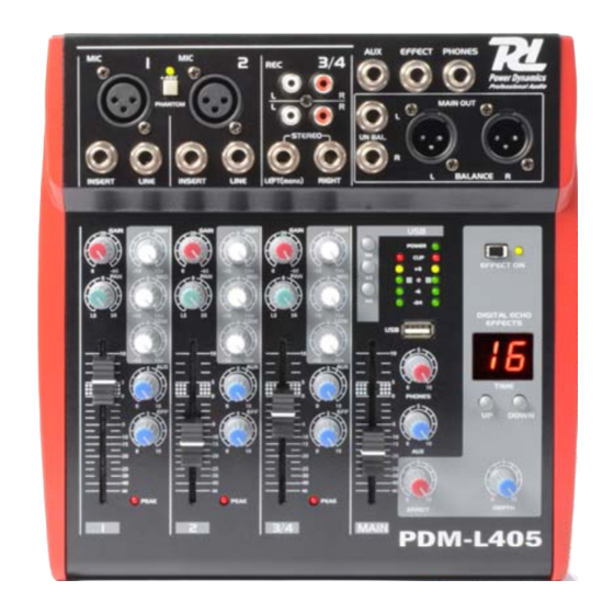 Power Dynamics PDM - MP3/ECHO Music Mixer Manuals