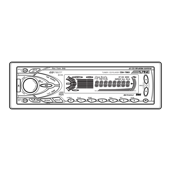 Alpine CDA-7864 Owner's Manual