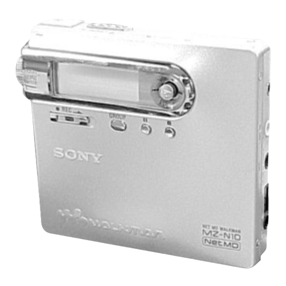 Sony MZ-N10 Notes: installing & operating OpenMG Service Manual