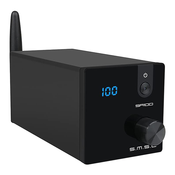 SMSL SA100 Desktop Bluetooth Amplifier Manuals
