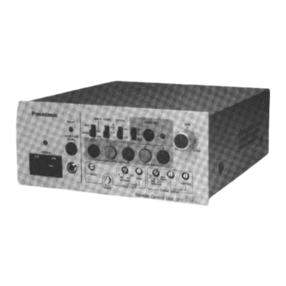 Panasonic WV-RC37 Operating Instructions Manual