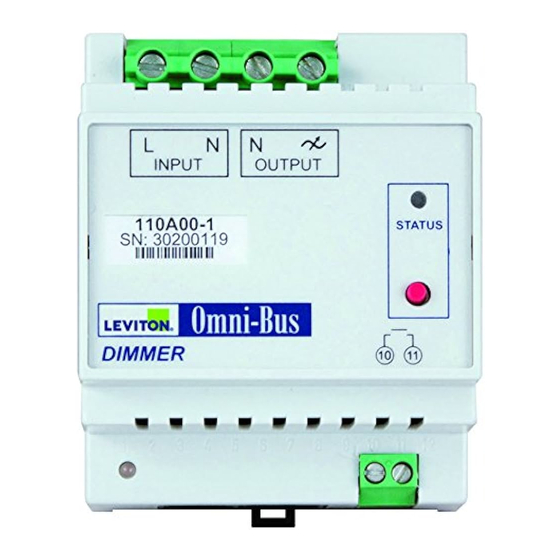 Leviton 110A00-1 Installation Instructions And User Manual