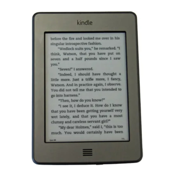 Amazon Kindle Touch Quick Start Manual