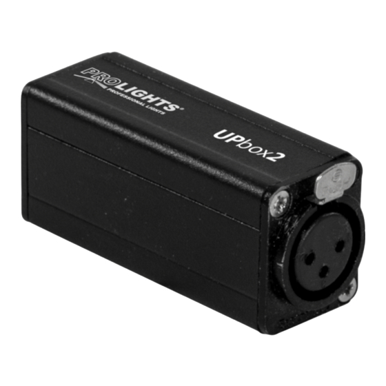 ProLights UPBOX2 Quick Manual