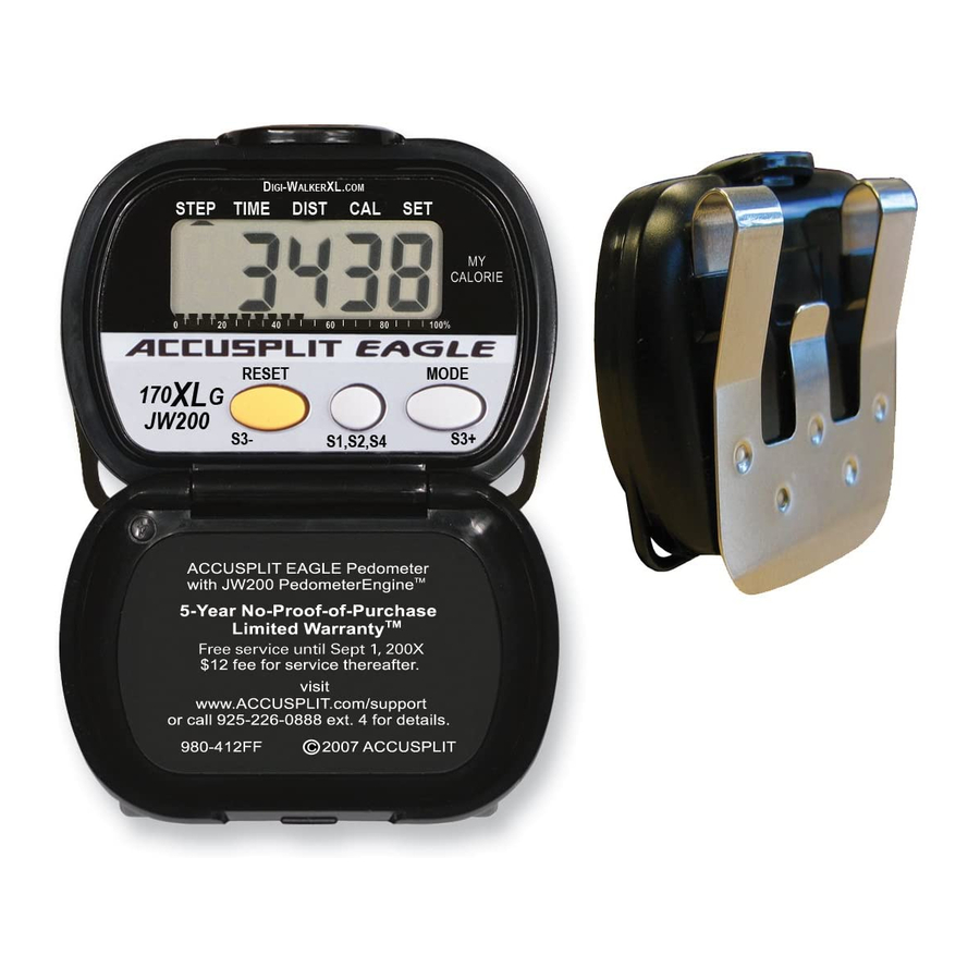 ACCUSPLIT EAGLE AE170XLG OPERATING INSTRUCTIONS Pdf Download