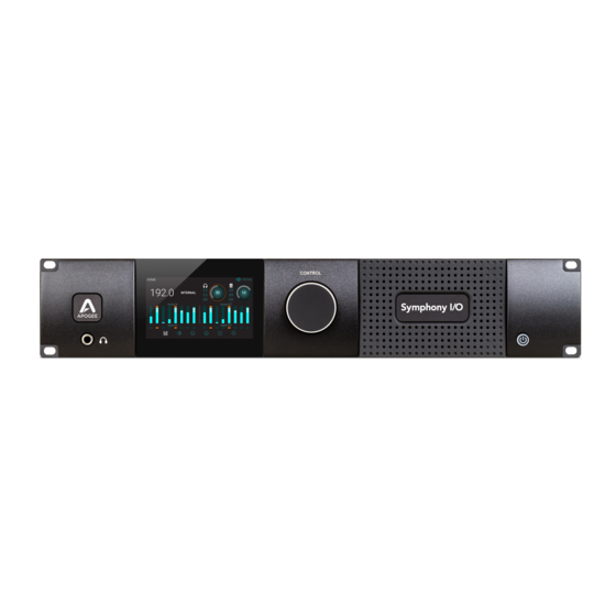 Apogee symphony i/o mk II Quick Start Manual