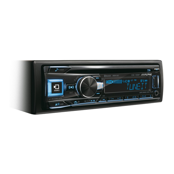 Alpine CDE-193BT Quick Reference Manual