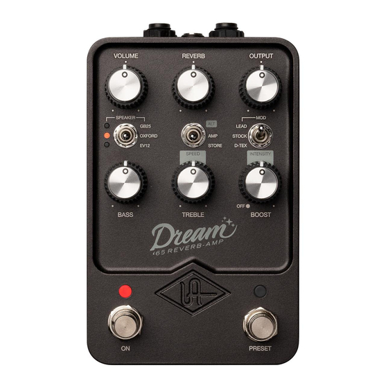 Universal Audio UAFX Dream 65 Manual
