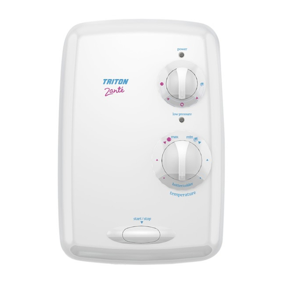 Triton Zante Installation And Operating Instructions Manual