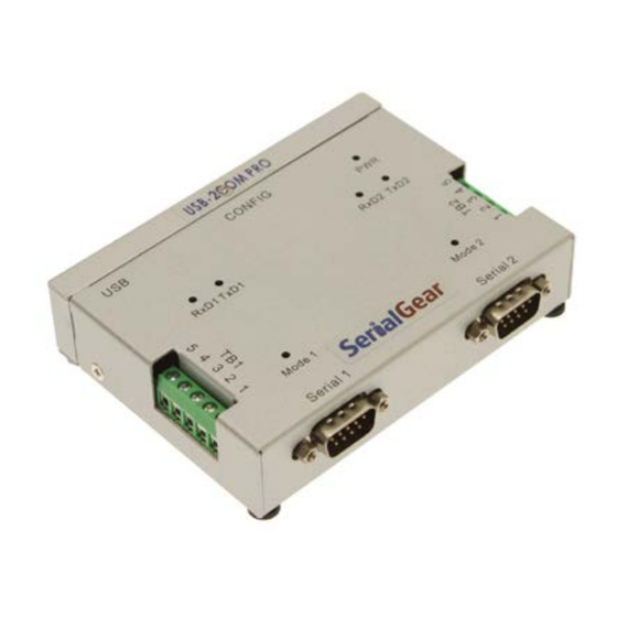 CoolGear USBG-2COM-PRO Manual