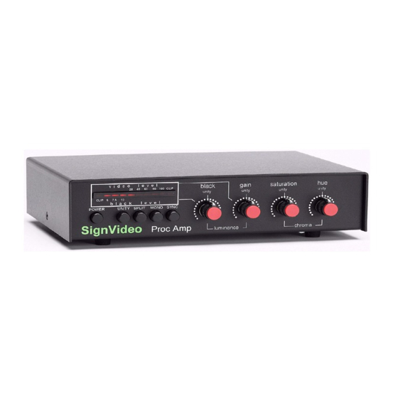 Sign Video Proc Amp Instruction Manual