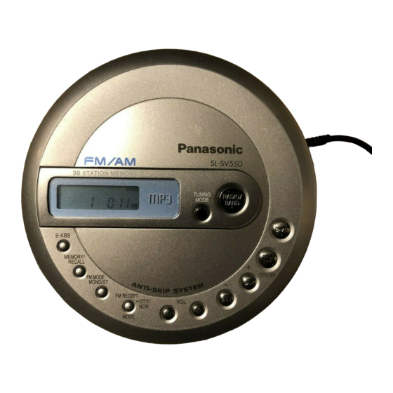 Panasonic SL-SV550 Operating Instructions Manual