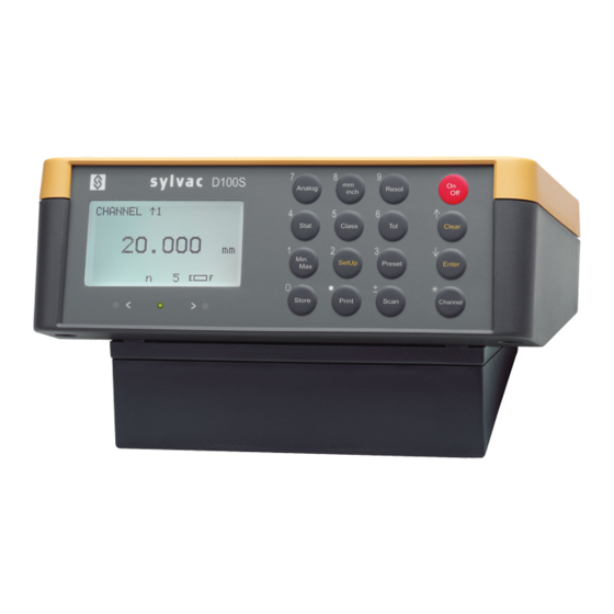 Sylvac D 100S Instructions For Use Manual