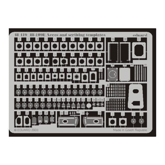 Eduard Bf-109E Access and scribing templates Assembly Instructions