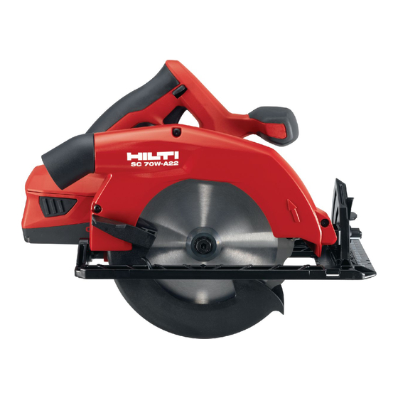 Hilti SC 70W-A22 Original Operating Instructions
