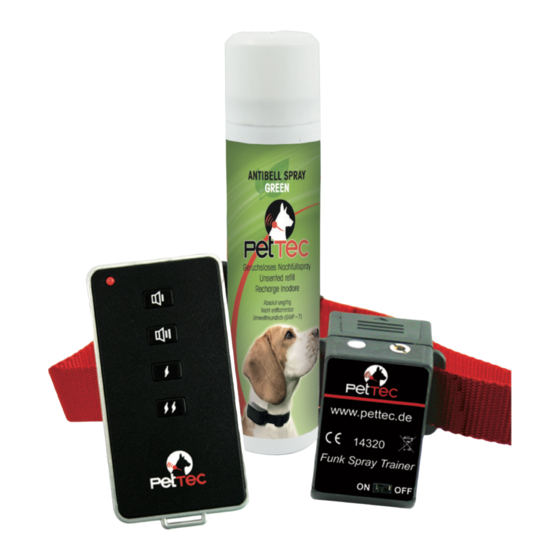 Pettec FUNK SPRAY TRAINER Operating Manual
