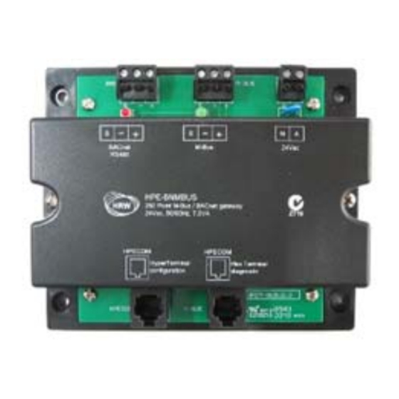 HRW BACnet HPE-MRBN Manual