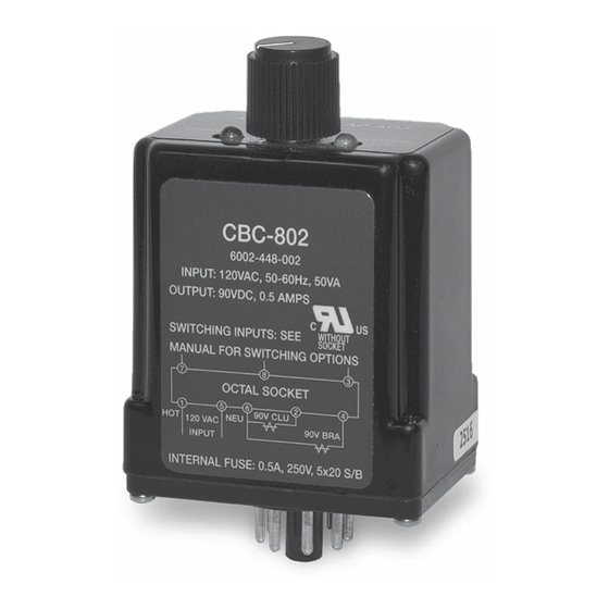 Warner Electric CBC-802 Service & Installation Instructions