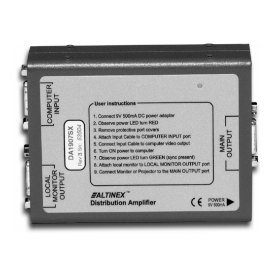 Altinex DA1907SX User Manual