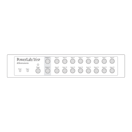ADInstruments PowerLab/4SP Owner's Manual