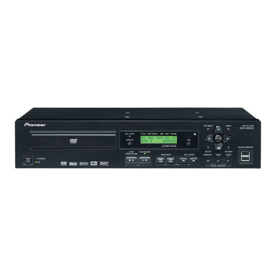 Pioneer DVD-V8000 Operating Instructions Manual