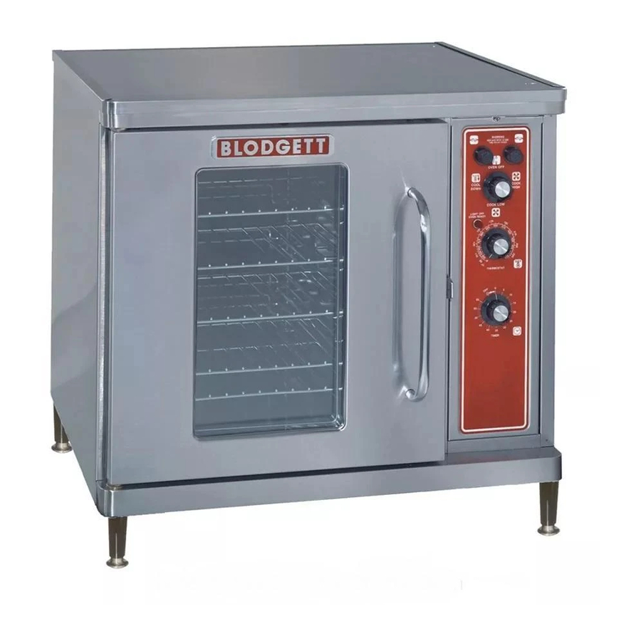 Blodgett CTB Installation Operation & Maintenance