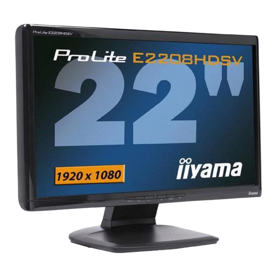 IIYAMA ProLite E2208HDSV Manuals