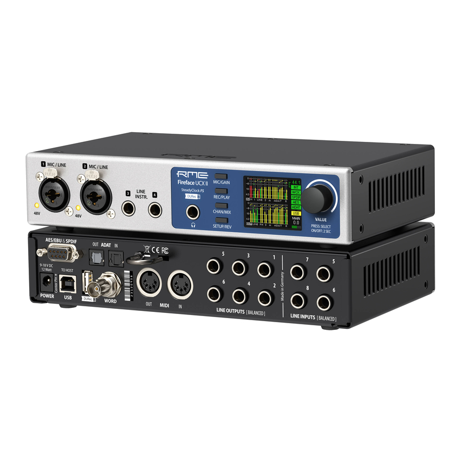 RME Audio Fireface UCX II Manual