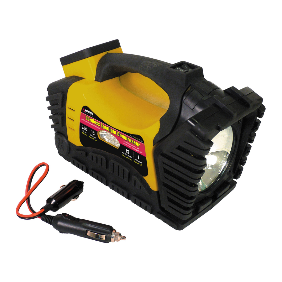 Wagan Cordless Spotlight Compressor User Manual