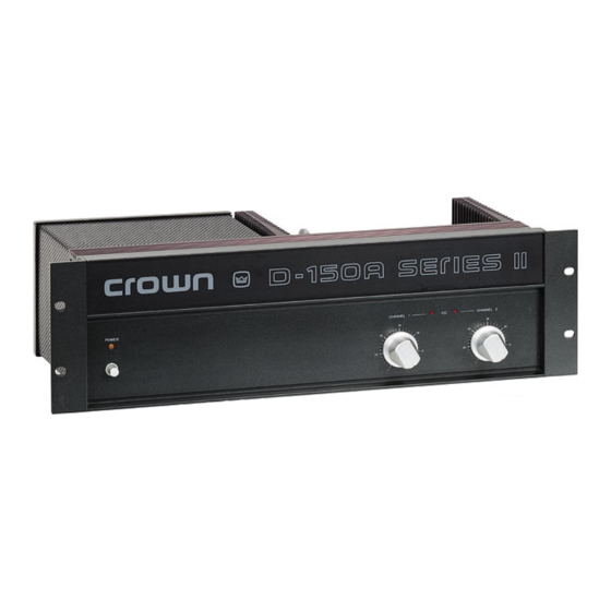 Crown D-150A II Owner's Manual
