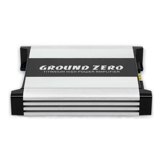 Ground Zero TITANIUM-Series Owner's Manual