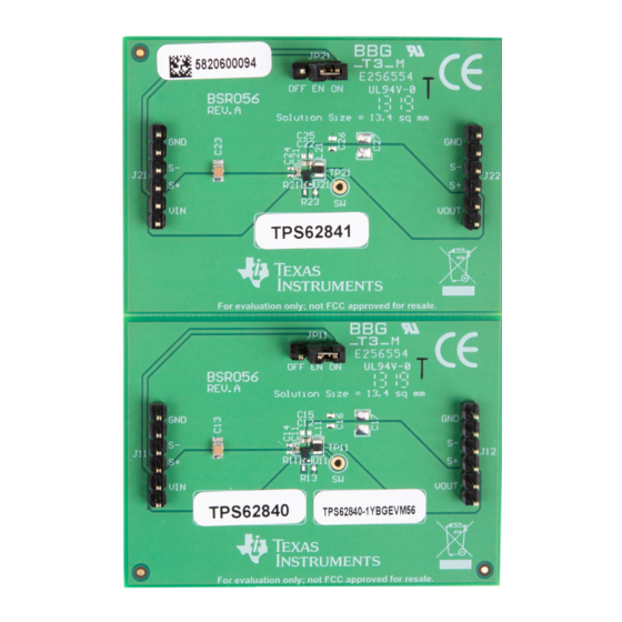 Texas Instruments TPS62840-1YBGEVM56 User Manual