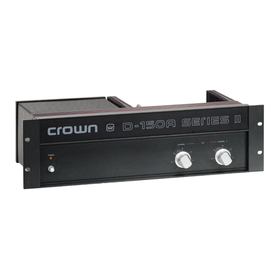 Crown D-150A II Specifications