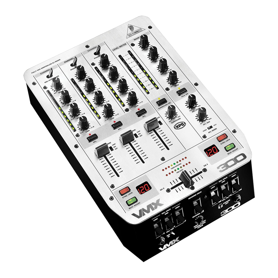 Behringer Pro Mixer VMX300 Manuals